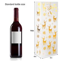 Sac en papier durable avec poignée, motif de Noël, pour emballage cadeau de bouteilles de vin et de champagne, taille personnalisée en usine