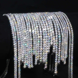 Rinntin MON01 Großhandel Diamant Tennis Halskette 3mm 4mm 5mm VVS Iced Out 925 Silber Edelschmuck Moissanit Tennis Kette - Product Image 1