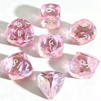Jeu de dés en résine 7 pièces pour jeu de rôle de table Dungeons & Dragons, comprenant des dés polyédriques D20 D6 à coins arrondis pour adultes