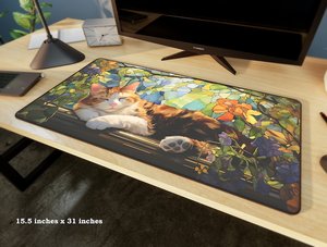 Dễ thương Mèo Phong Cách đáng yêu chuột Pad Gamer Đen Mousepad máy tính bàn Bàn Mat PC văn phòng Bàn phím di động chơi game thảm - Product Image 4