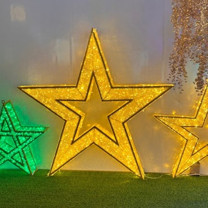 Grande sculpture LED 3D en fer forgé motif étoile rouge, éclairage paysager, décoration de Noël pour rue, centre commercial, <span class=keywords><strong>vitrine</strong></span> - Product Image 3