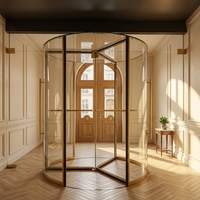 Porte d'entrée automatique moderne à rotation continue en verre : bloque efficacement les courants d'air froids et chauds, réduit la perte d'air conditionné pour les centres commerciaux