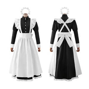 Vente chaude noir et blanc couleur assortie pour les servantes des femmes uniformes de travail Banquet performances et vêtements - Product Image 4