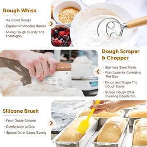 Grattoir à pâte en silicone, outils de découpe de pain, lame à découper en acier inoxydable, panier de levage pour beignets, best-seller - Product Image 4