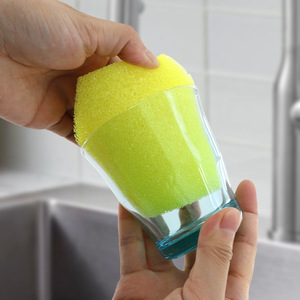 ฟองน้ำล้างจานรูปหกเหลี่ยมสีชมพู ใช้กับน้ำ สำหรับหม้อและกระทะ - Product Image 3