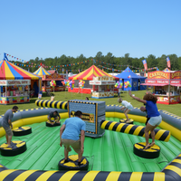 Juegos Inflables de Obstáculos para Eventos, Juego Inflable de Salto, Rotación y Obstáculos