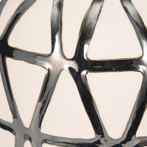 Architectural Vase Geometric <b>Grid</b> Design <b>Metal</b> Decorative Flower Vase for Living Room Home Accents - Product Image 4