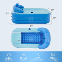 Baignoire pliable durable en PVC haute densité, baignoire pliable pour adultes, spa pliable, baignoire gonflable portable