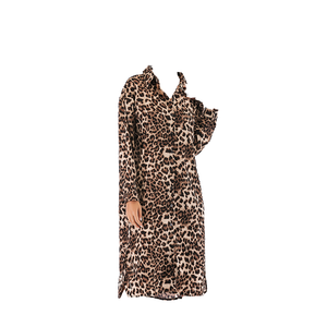 Dear-Lover Livraison Rapide Vente en Gros Robe Longue d'Été Décontractée à Manches Bouffantes Imprimé Léopard Col Carré Coupe Empire Vintage à Volants - Product Image 4