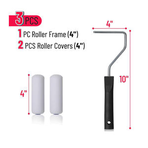 Kit de rouleaux <span class=keywords><strong>à</strong></span> <span class=keywords><strong>peinture</strong></span> en mousse industrielle de 4 pouces, haute densité, double design arrondi, mini réparation murale DIY, OEM, décoration intérieure - Product Image 4