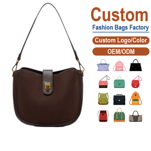 Sac bandoulière en daim marron foncé rétro haut de gamme, polyvalent, personnalisable OEM - Product Image 1