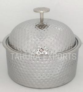 Cazuela redonda de lujo hecha a mano de la mejor calidad en venta al por mayor de Metal y madera hecha a mano nueva olla caliente de Metal con soporte de madera para olla - Product Image 5