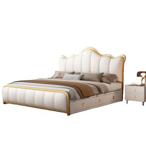 Meubles de chambre à coucher modernes en cuir fonctionnels pour le rangement, lits de massage, ensemble de draps de <span class=keywords><strong>lit</strong></span> - Product Image 2