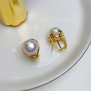 อุปกรณ์ทำเครื่องประดับเงินแท้ S925 สำหรับงาน DIY ประดับมุก ต่างหูเงินแฟชั่น พร้อมลูกปัดกลมขนาด 9-10 มม. และถาดเปล่า 21759 - Product Image 4