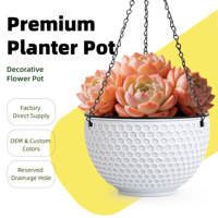 Pots de fleurs suspendus traditionnels à double compartiment, auto-arrosants, 1,28 L, en PP, pour usage intérieur/extérieur, maison et jardin