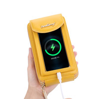 Vente en gros de nouveau sac de téléphone à écran tactile à double fermeture à glissière porte-cartes pour femmes en diagonale à une épaule
