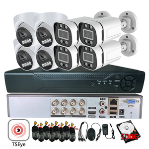 Système de caméra CCTV TSEye 2MP/5MP, étanche, intérieur/extérieur, audio unidirectionnel, détection de mouvement, caméra de sécurité analogique 8CH, dôme, bullet - Product Image 1