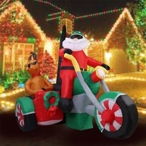 High Quality Custom Advertising Christmas Santa Claus Inflatable Christmas Santa Claus With Drive <strong>Motorcycle</strong> - Product Image 6