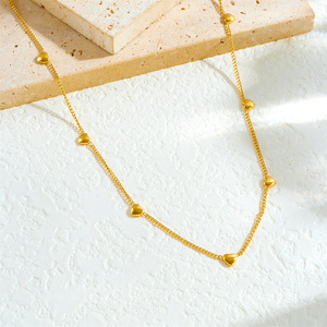 Heart Shape Gold Plated Zinc Alloy Necklace For Gift Jewelry Accessory Chain N3232 - Product Image 2