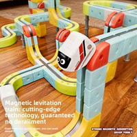 Bloques de Construcción de Plástico de Partículas Grandes Electric Harmony Magic, Juguetes Educativos Unisex de 4 a 6 Años, Pista Magnética Antigravedad Versátil