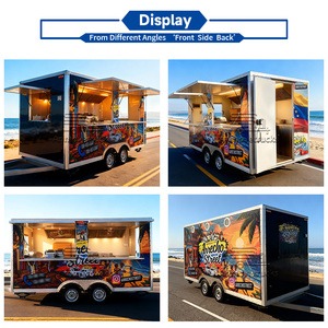 Carrito de Comida Callejero para Exteriores, Remolque de Comida Retro Personalizado para Hot Dogs, Camión de Comida con Asador de Pollo <span class=keywords><strong>y</strong></span> Parrilla, en Venta a Bajo Precio - Product Image 2