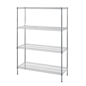 Venta al por mayor de estantes de alambre comercial ventilados recubiertos de polvo negro tienda de estanterías ajustables - Product Image 2