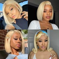 Perruque courte bob 613 Lace Front pré-plumée, cheveux humains blonds 613, perruques frontales HD 13x4 pour femmes