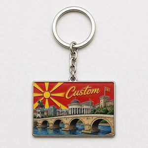 Llaveros Personalizados al por Mayor de Alta Calidad de Macedonia, Llaveros con Símbolos de Skopje, Recuerdo de Viaje, Regalo - Product Image 3
