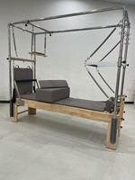 Equipo de Pilates Profesional 3 en 1 de Madera de Roble, Cadillac Reformer con Trapecio Completo, para Estudio o Uso Comercial
