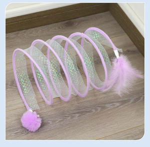 Wholesale Eco-Friendly Nylon Pet Interactive Foldable Spring <b>Cat</b> Toy Portable S-shaped Playing <b>Tunnel</b> - Product Image 3