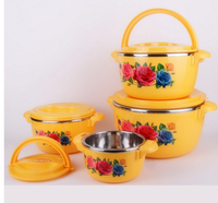 Offre Spéciale 4 pièces Hot Pot Isolé Casserole Hot Pack Ensemble Cadeau Chauffe-Plats En Acier Inoxydable Hot Food Thermos Container