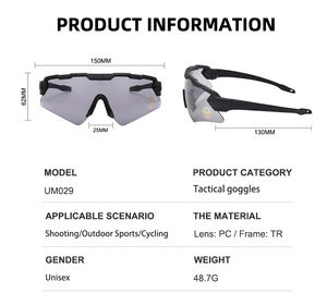 卸売PC防砂および飛散防止昆虫は標準処方メガネに対応戦術スポーツ保護ゴーグル - Product Image 2