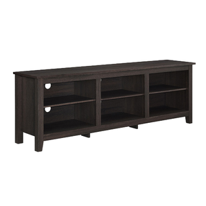 Moderno Mueble para TV de Madera Oscura, Consola Multimedia con Estantes Abiertos, Centro de Entretenimiento para Sala de Estar - Product Image 1