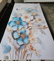 Échantillon de panneau mural décoratif en PVC marbré fluorescent brillant insonorisant de 4x8 pieds et 3 mm pour chambre, hôtel, escalier - Usage domestique et commercial