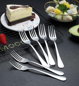 Fourchette à dessert en acier inoxydable épaisse pour restaurant, vaisselle de mariage, couverts en métal argenté - Product Image 4