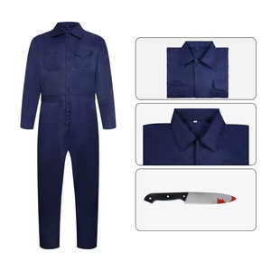 Disfraz de Halloween Unisex de Asesino de Películas y Televisión, Ropa de Trabajo al por Mayor con Mono, Cuchillo de Juguete, Sombrero, Componentes de Vestido (Poliéster) - Product Image 1