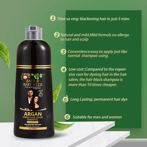 Toptan doğal anında krem saç boyası siyah kahverengi hızlı etkili erkek kadın bitkisel besleyici 2-IN-1 formülü - Product Image 2