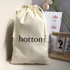 Custom Logo Printed Cotton <b>Dust</b> <b>Bag</b> for Luxury Handbag Reusable Organic Drawstring Pantyhose Storage Packing <b>Dust</b> Muslin Pouch - Product Image 4