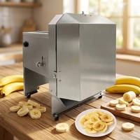Commerciële elektrische bananenchips snijmachine, plantainchips snijmachine, verstelbare dikte 1-10mm voor snackverwerkingslijn