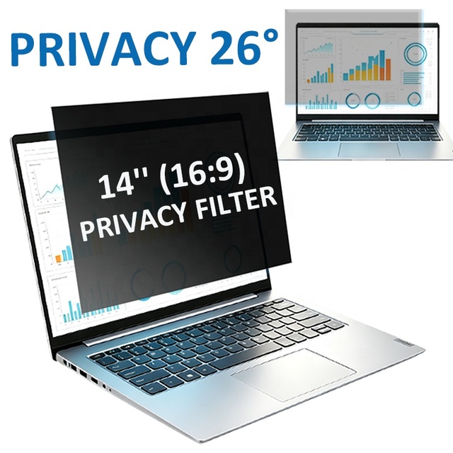 14 Inch Anti Blue Light Anti-spy Removable 2 Way Privacy Screen Protector 16:9 for Laptop Privacy Filter