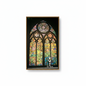 Graffiti Lovers <b>Canvas</b> Print: Urban Romance Street Art,GOLD <b>FRAMED</b> <b>CANVAS</b> - Product Image 2