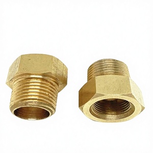 Conexiones de latón roscadas para tuberías de agua, sistema de fontanería, adaptador de acoplamiento hexagonal reductor, macho BSPT, conector liso de baja torsión - Product Image 2