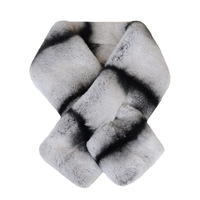 Nouvelle mode hiver femmes fourrure écharpe Double face épaissie Chinchilla couleur réel Rex lapin fourrure cryptographique cryptage fourrure