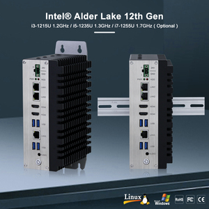 Mini PC Industrial sin Ventilador, 12.ª Generación Intel Core Alder Lake I3/i5/i7/i9 con DDR5 64GB, 2x RS232/422/485, Computadora Integrada en Stock, Efic-201 - Product Image 3