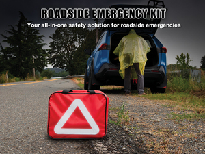 Kit d'assistance routière de luxe 33 pièces avec câbles de raccordement pour compresseur d'air Corde de remorquage pour lampe de poche Tout en plastique - Product Image 5
