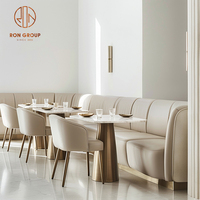 Restaurant Weiße Marmor Café Coffeeshop Möbel Moderne Luxuriöse Langlebige Sitzecke Tisch- und Stuhlset Sofa Bank