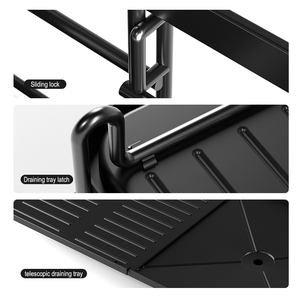 Accesorio de <span class=keywords><strong>cocina</strong></span> en mostrador, plato de acero, cuenco, armario, lavado, secado, escurridor, <span class=keywords><strong>organizador</strong></span> de almacenamiento con bandeja - Product Image 2