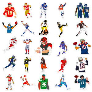 50 autocollants découpés à l'emporte-pièce sur le thème du football américain, autocollants sportifs en vinyle imperméables pour voiture, bouteille, carnet - Product Image 5
