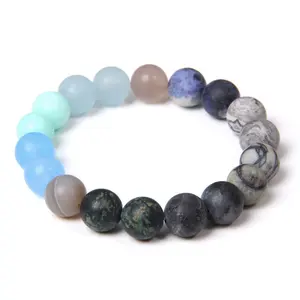 Pulsera de Sistema Solar para mujer, pulsera de cuentas de piedra Natural de galaxia, el universo, los ocho planetas, Estrella guardián, venta al por mayor