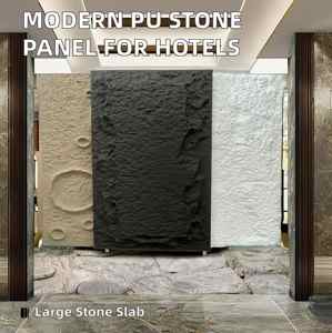 Panneau mural en pierre PU à <span class=keywords><strong>prix</strong></span> compétitif, grande dalle, écologique, durable, pour usage extérieur, hôtel, panneau décoratif 3D - Product Image 3
